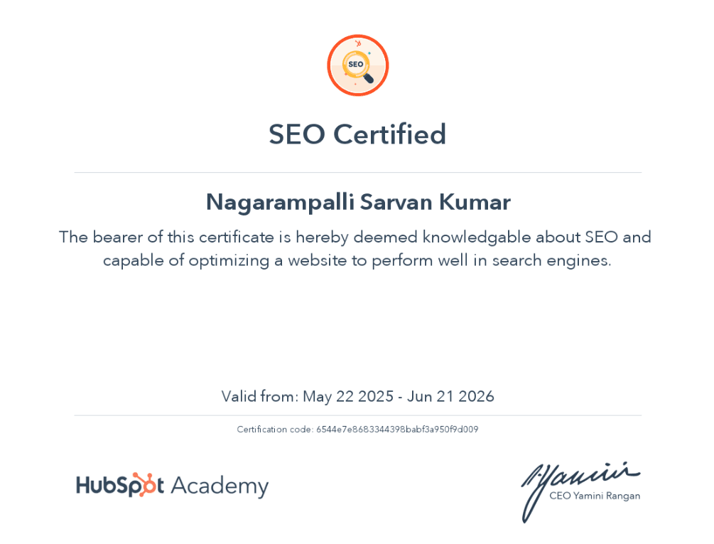 Hubspot Academy SEO